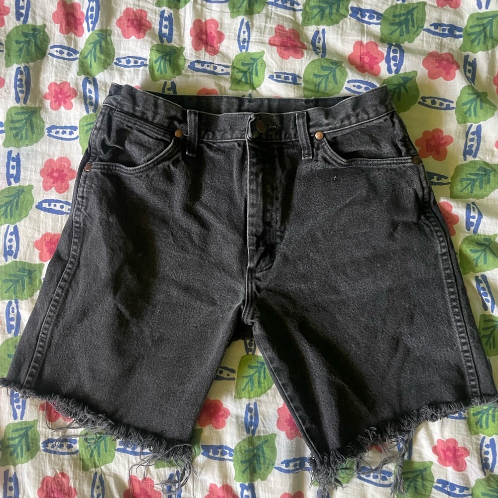 Wrangler Black Denim Cutoff Shorts